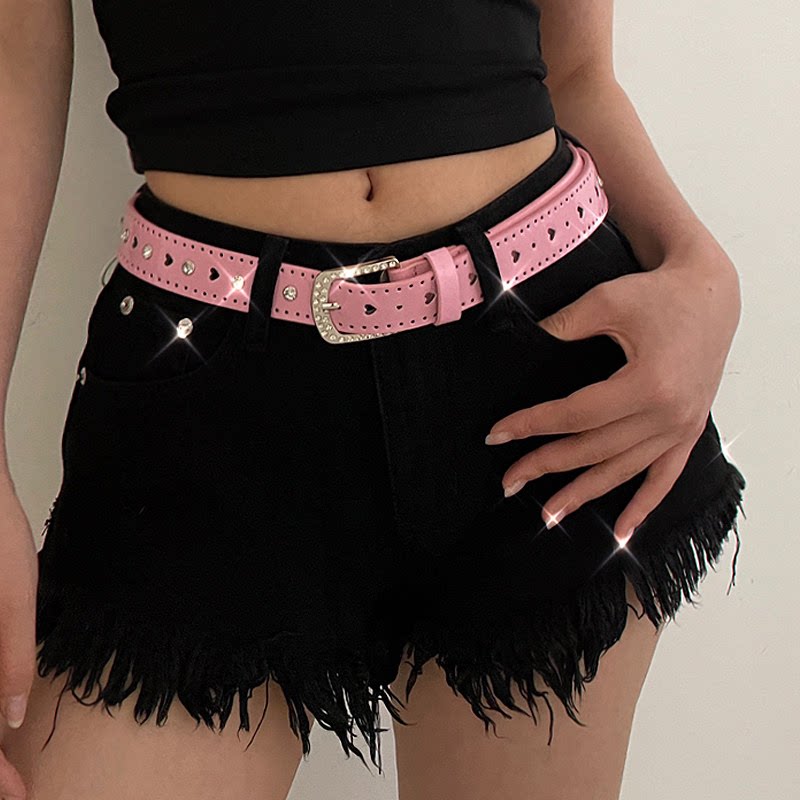 Blue millennial style y2k thin belt women's niche Spice Girl style with jeans belt, no punching punk style belt