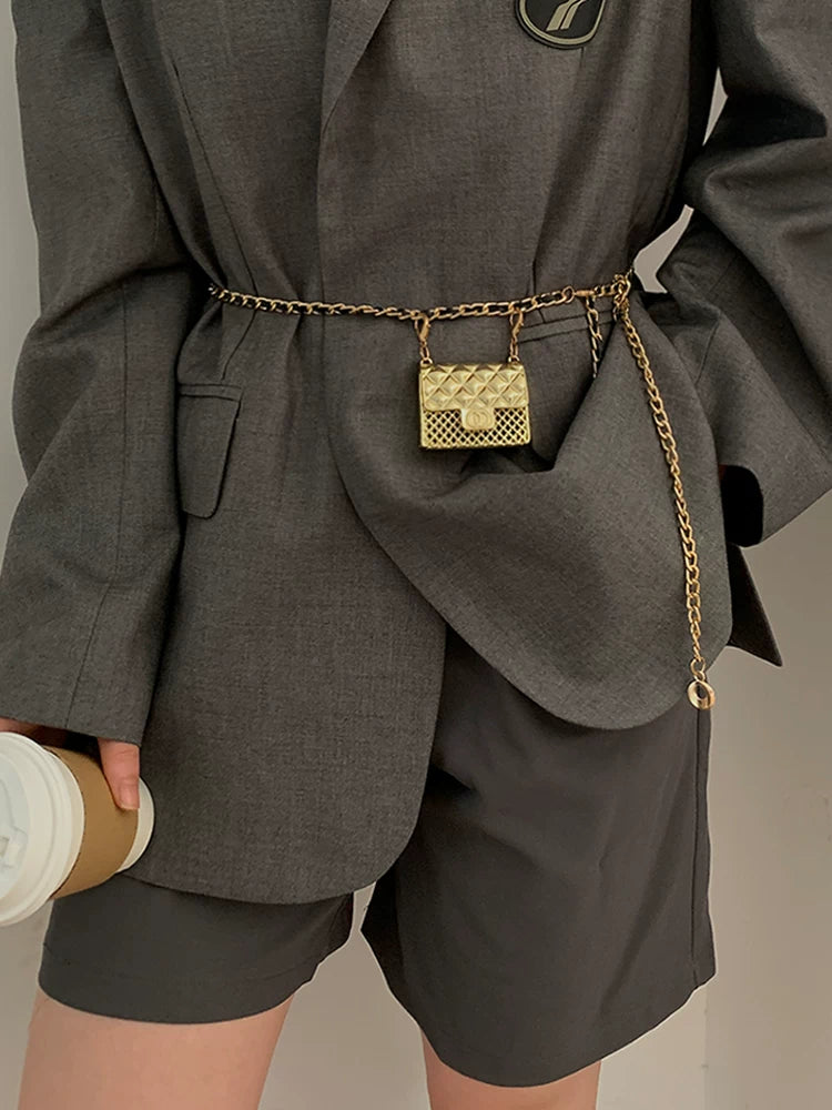 Xiaochane waist chain women's crossbody metal chain waist bag decorative belt dress suit strap accessory summer