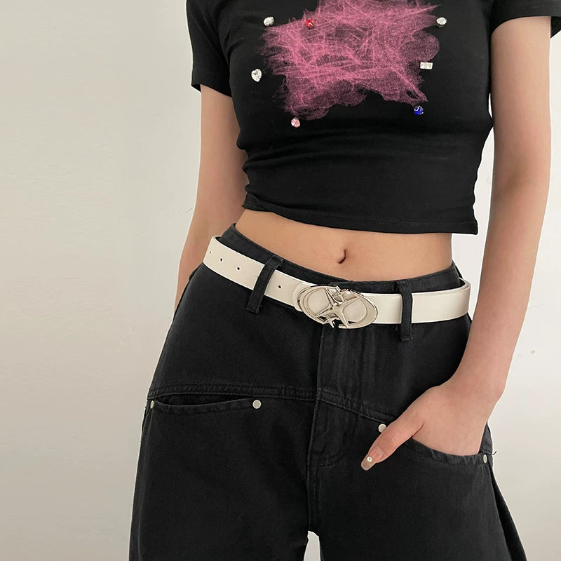 Dopamine belt women's 2026 new summer y2k millennial babes pink belt versatile Korean version simple ins tide