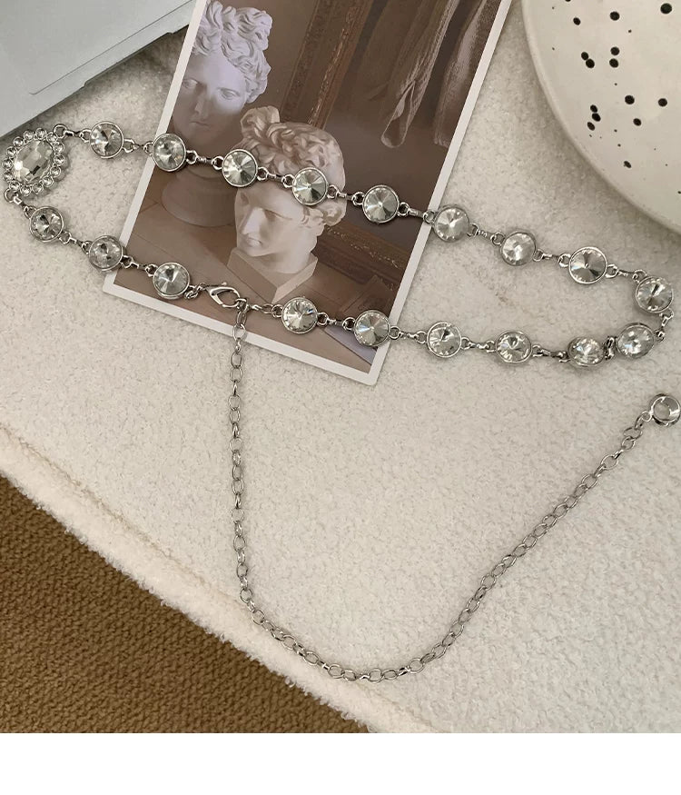 Bohemian rhinestone inlaid waist chain women's 2026 new with dress high-end design sense niche belt tide