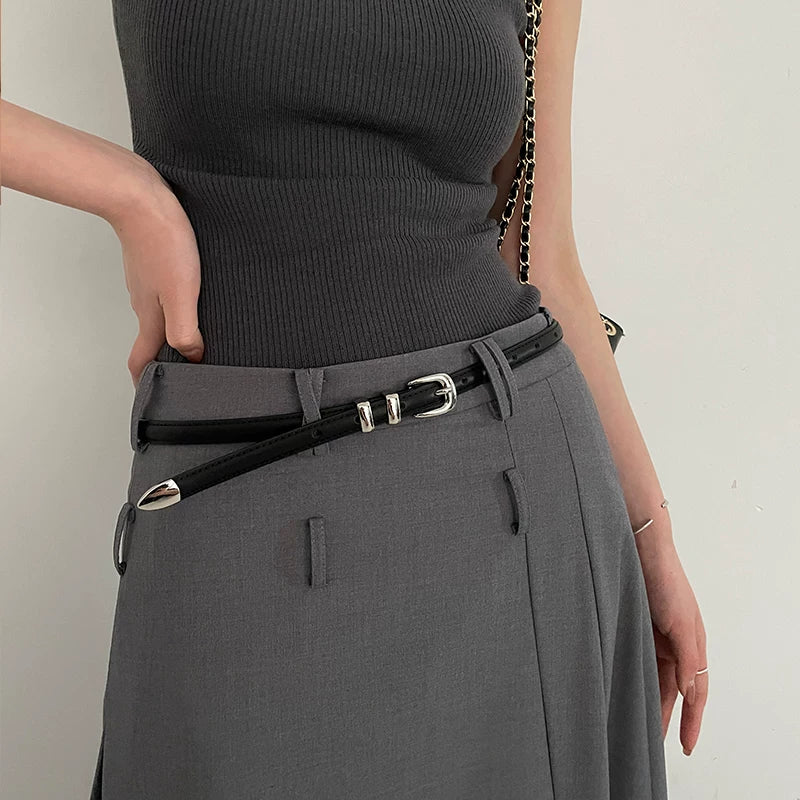 Metal star waist chain women's Korean version of the new dress waist accessories versatile high sense niche thin belt tide