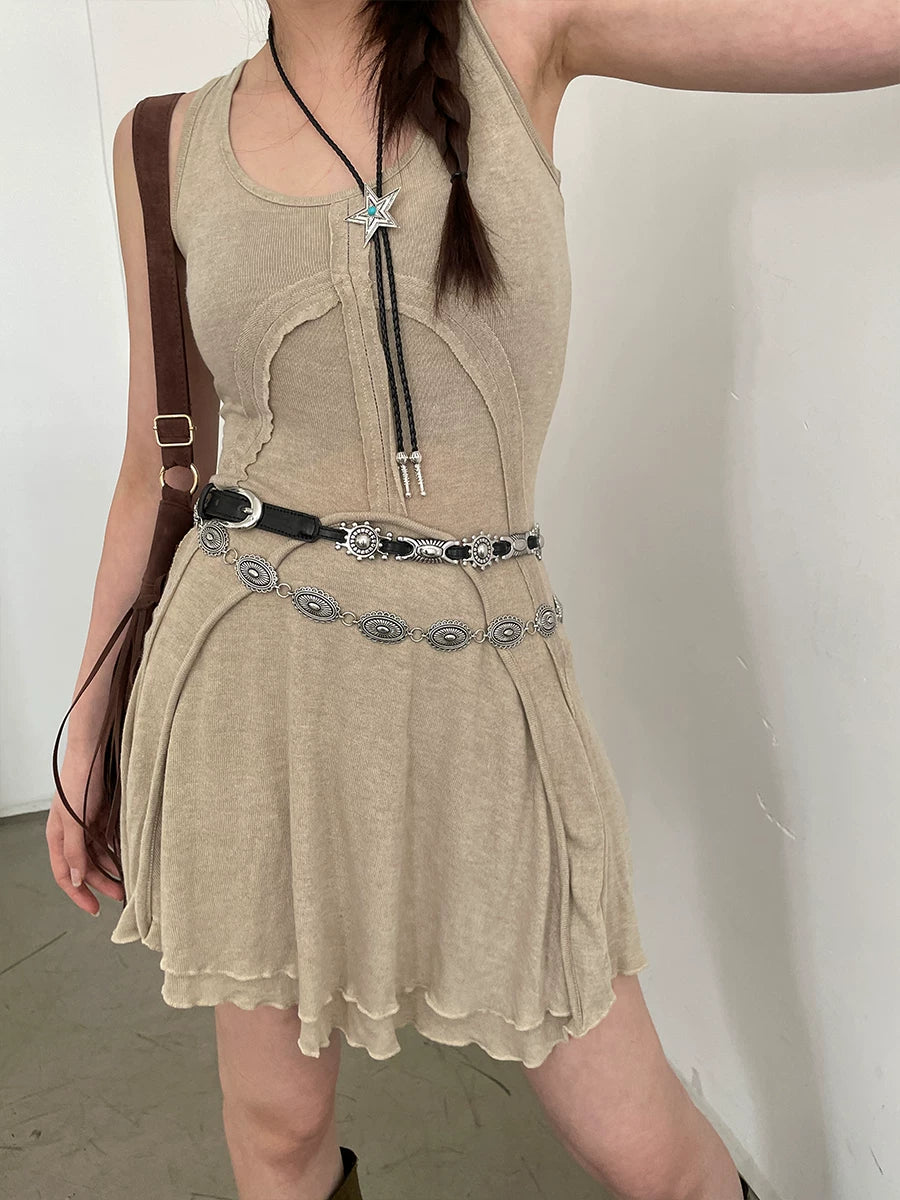American retro belt belt 2026 new versatile jeans accessories high-end sense niche design sense waist chain tide