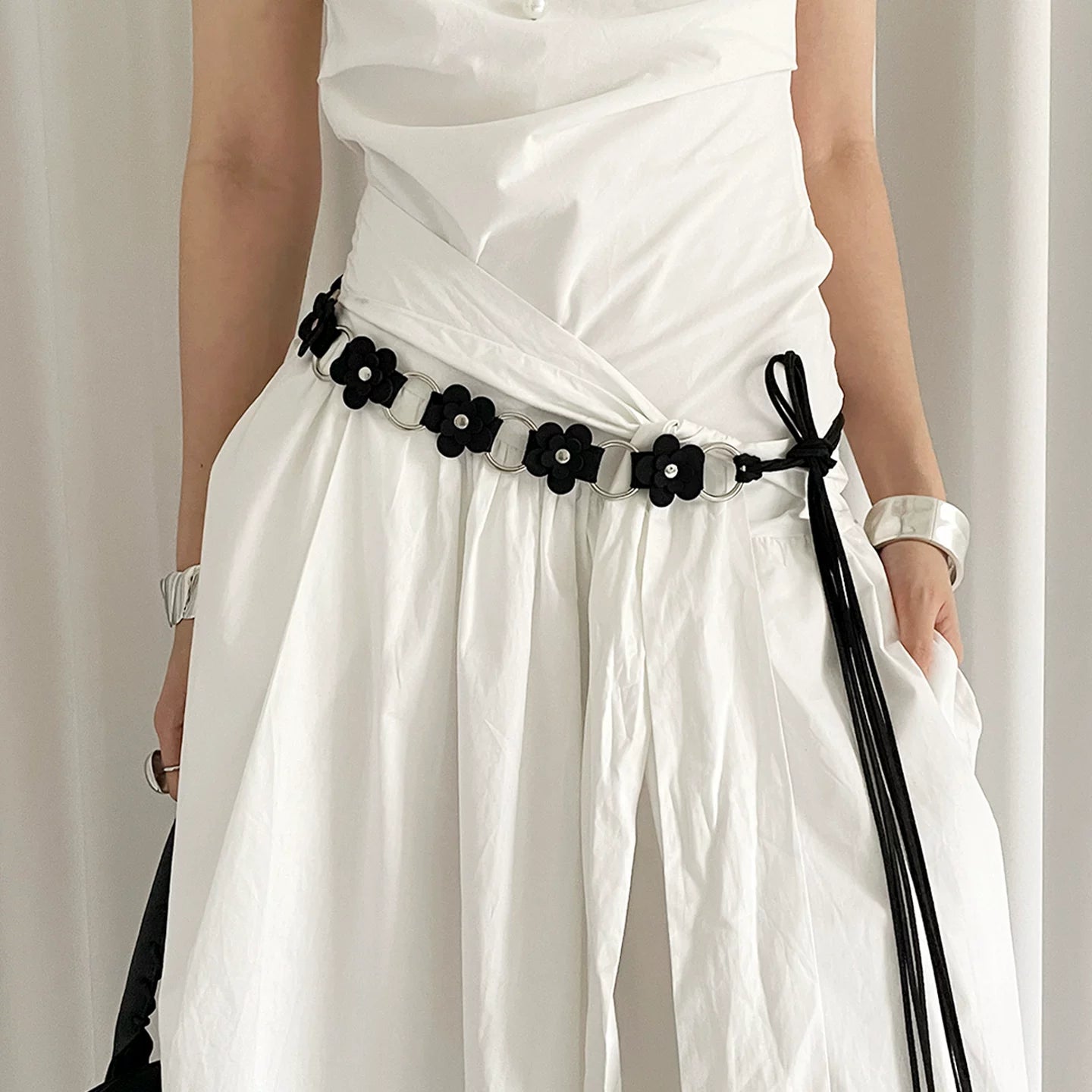 Bohemian ethnic style flower belt women with dress jeans waist rope high-end waist chain accessories