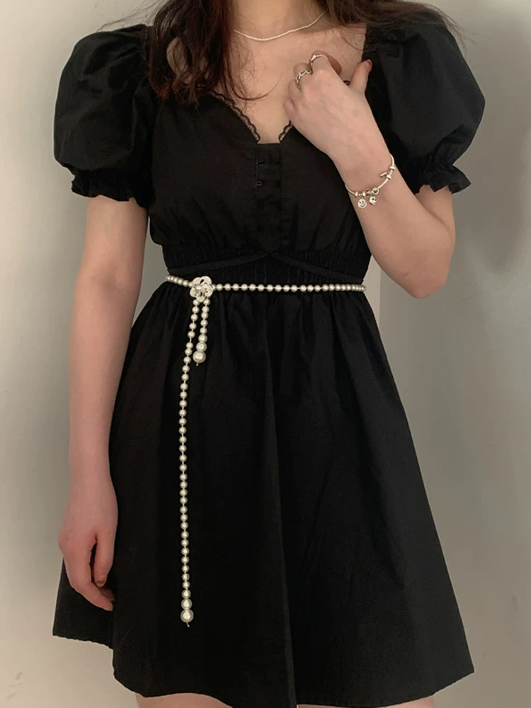Pearl new waist chain women's shirt versatile decorative dress thin belt ins belt Hanfu waist accessories summer