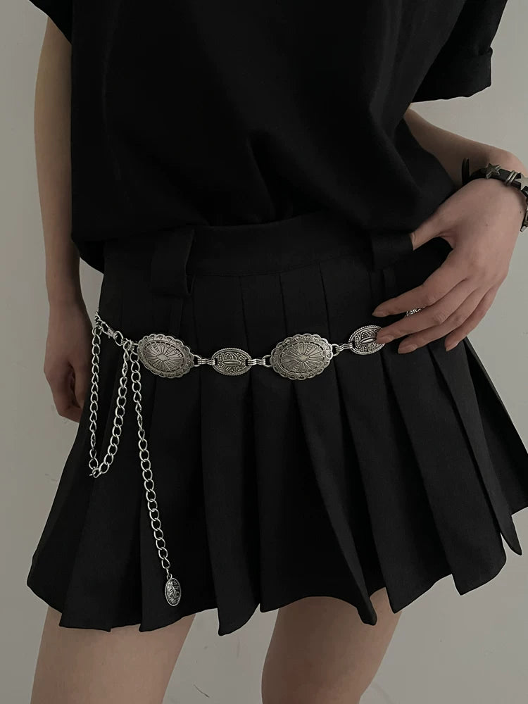 Vintage bohemian ethnic style metal chain niche high-end waist chain women's skirt decoration waist