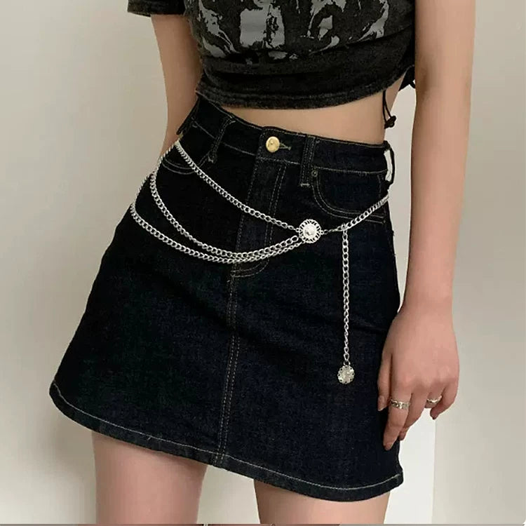 Metal waist chain women's high-end summer dress trendy ins style decorative suit thin belt fashion chain