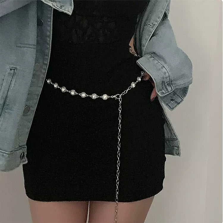 Metal waist chain women's high-end summer dress trendy ins style decorative suit thin belt fashion chain