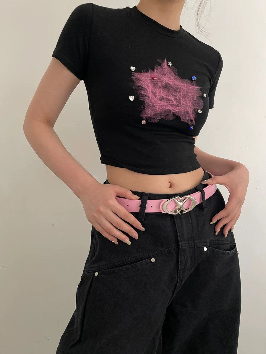 Dopamine belt women's 2026 new summer y2k millennial babes pink belt versatile Korean version simple ins tide