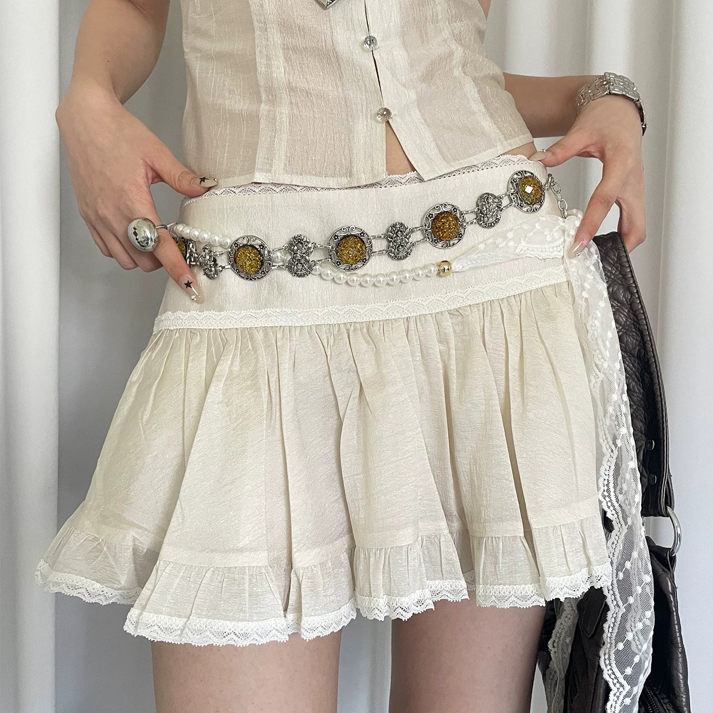 Premium metal waist chain women's retro bohemian style with skirt jeans chain decorative ethnic style belt