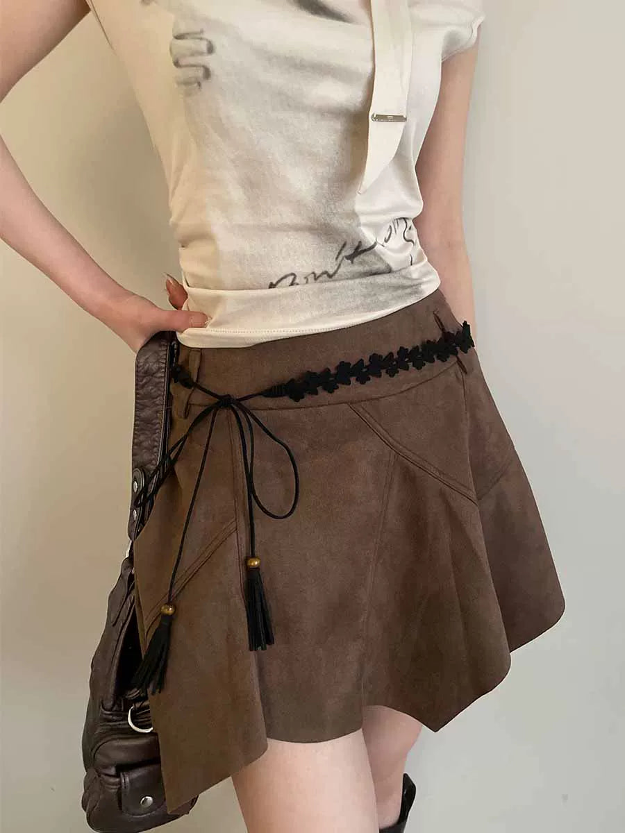 Bohemian retro ethnic style waist chain women's Korean version new with skirt high-end belt accessories white waist rope