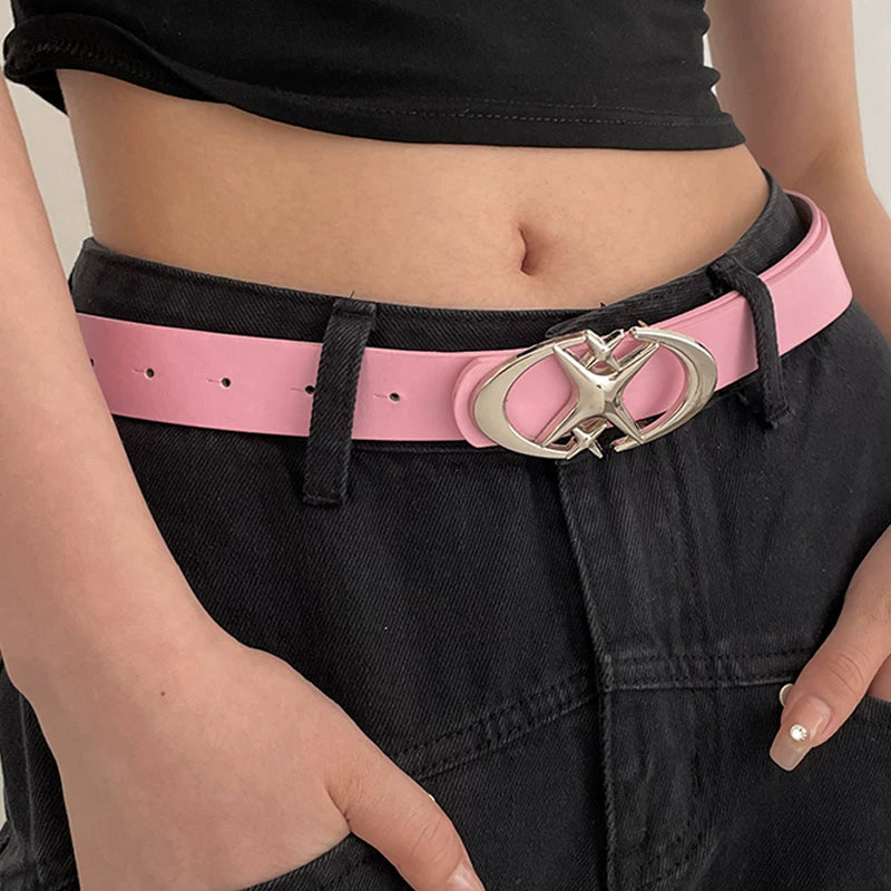 Dopamine belt women's 2026 new summer y2k millennial babes pink belt versatile Korean version simple ins tide