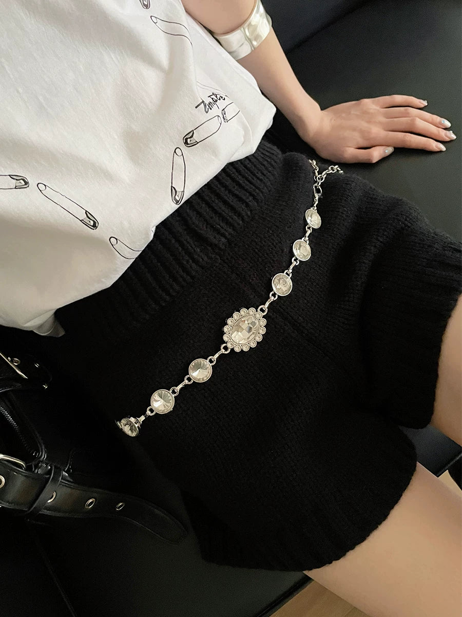 Bohemian rhinestone inlaid waist chain women's 2026 new with dress high-end design sense niche belt tide