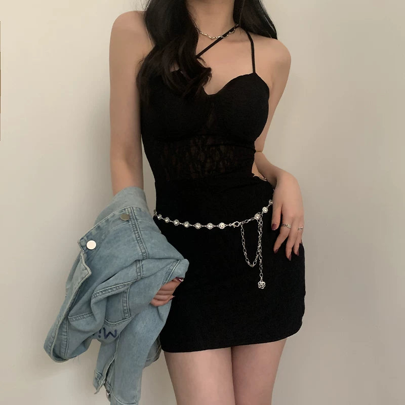 Metal waist chain women's high-end summer dress trendy ins style decorative suit thin belt fashion chain