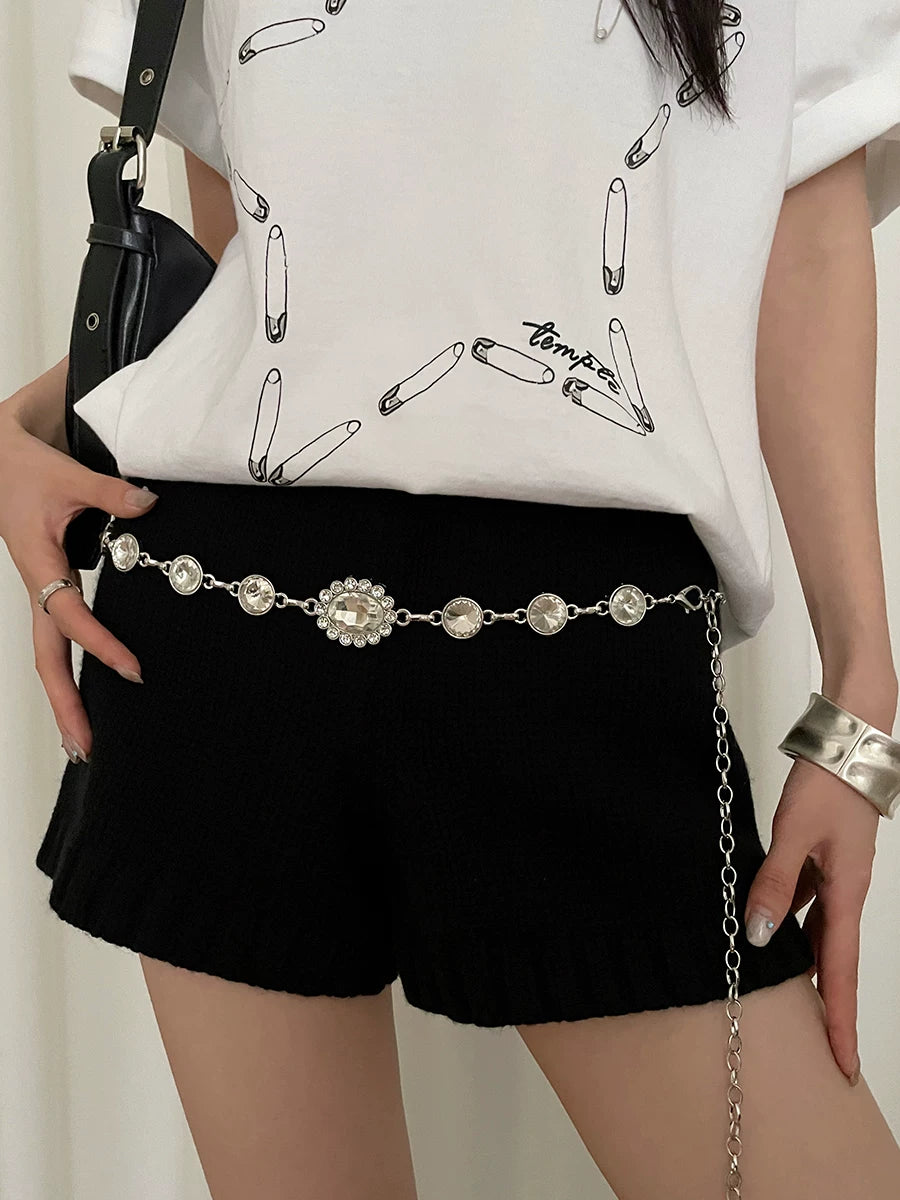 Bohemian rhinestone inlaid waist chain women's 2026 new with dress high-end design sense niche belt tide