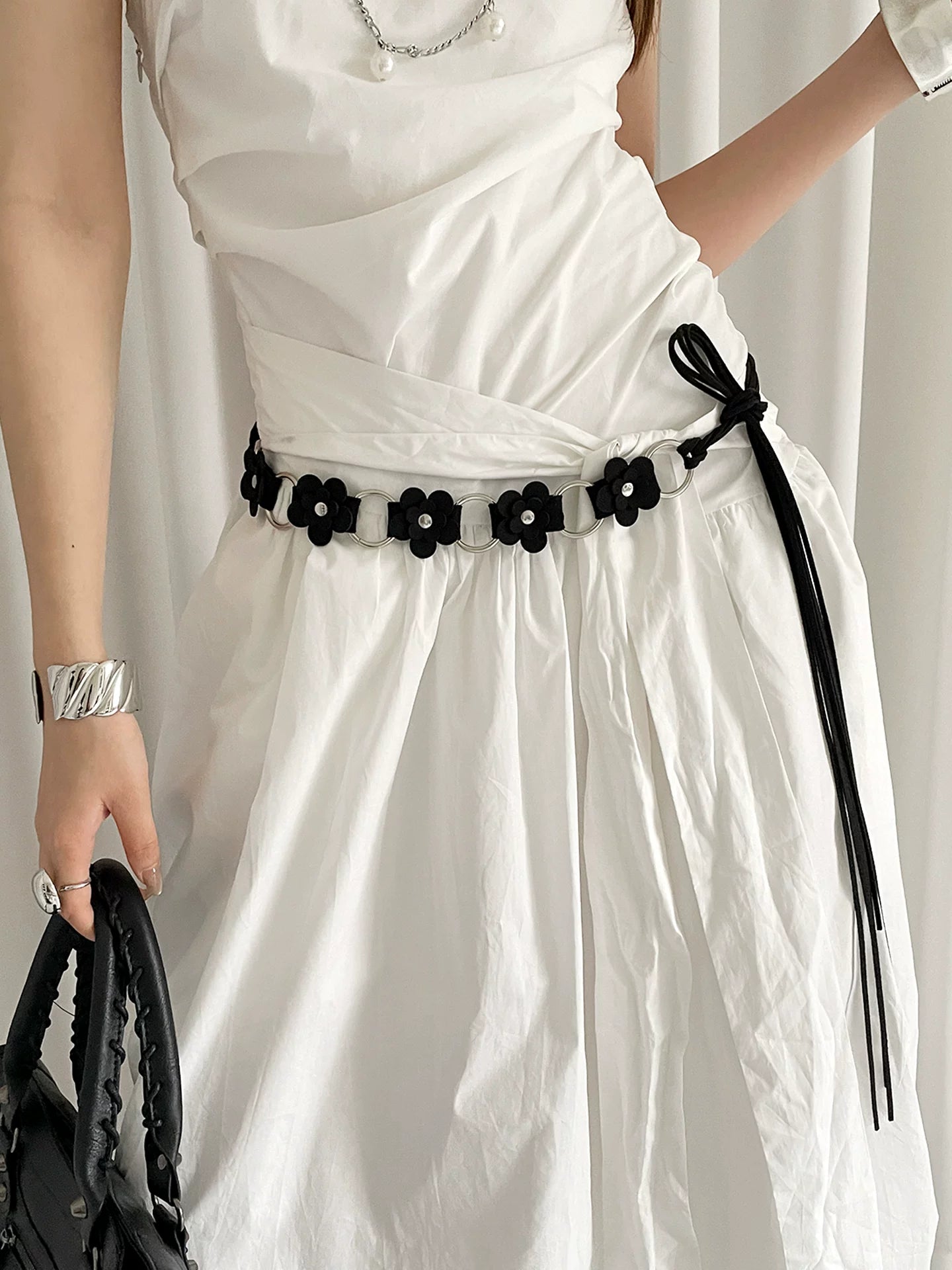 Bohemian ethnic style flower belt women with dress jeans waist rope high-end waist chain accessories