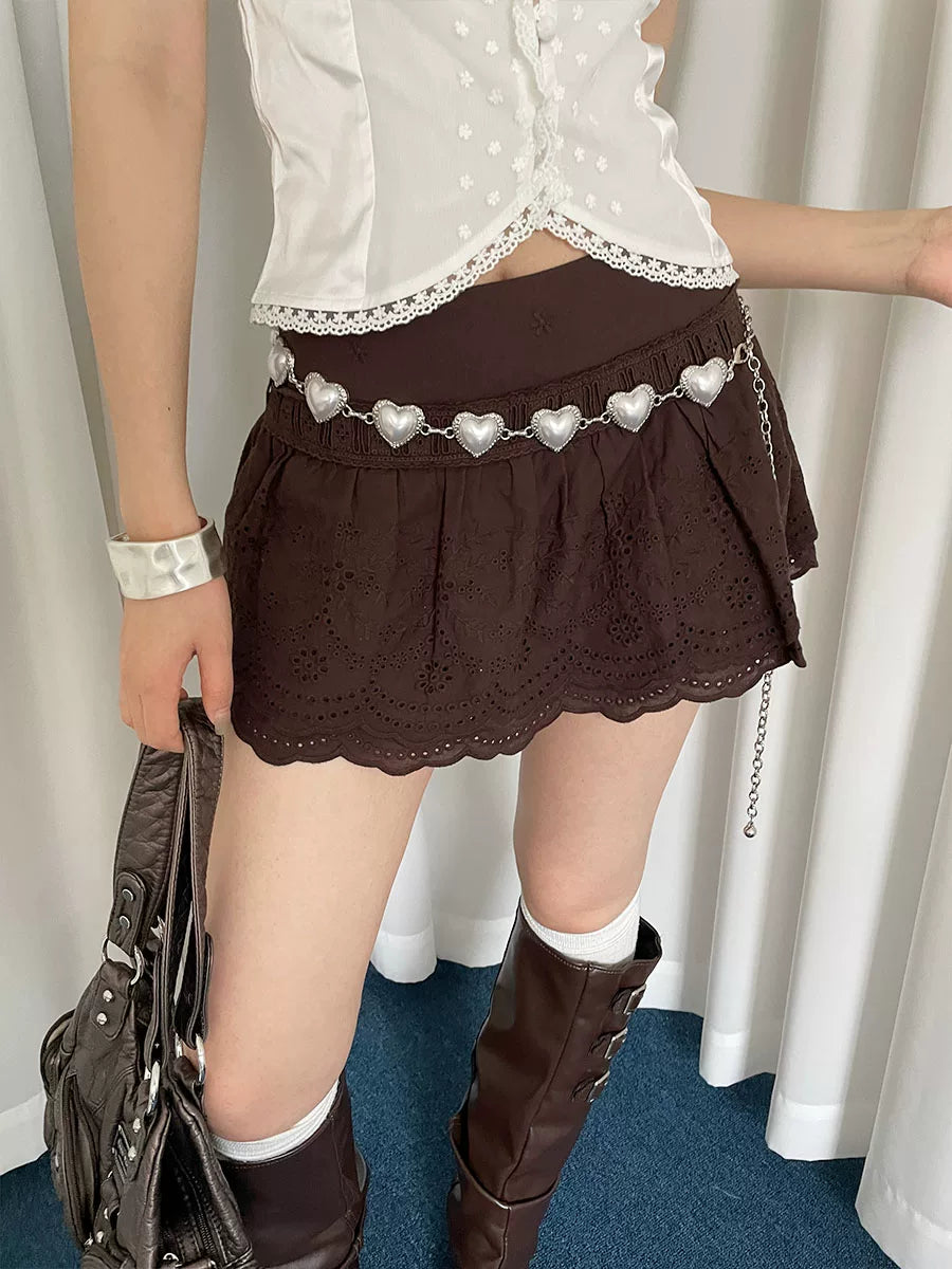 Ethnic style heart-shaped waist chain women's dress, jeans chain decoration, niche design, versatile waist-cinching belt, trendy