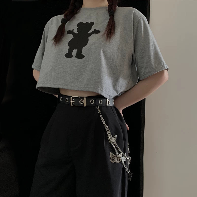 Bad punk butterfly pants chain, trendy waist chain, women's Instagram accessory, belt hanging chain, JK charm, decorative skirt belt