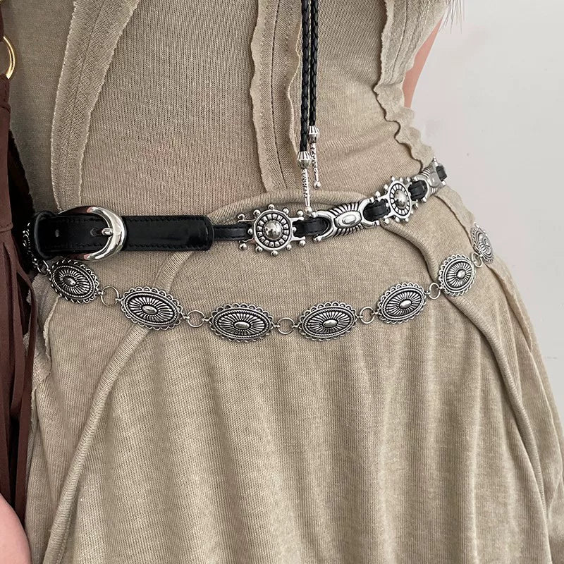 American retro belt belt 2026 new versatile jeans accessories high-end sense niche design sense waist chain tide