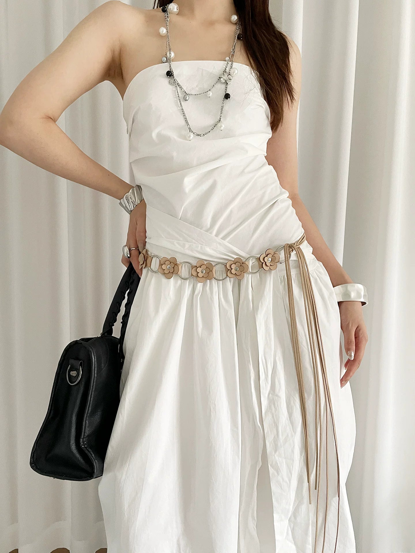 Bohemian ethnic style flower belt women with dress jeans waist rope high-end waist chain accessories