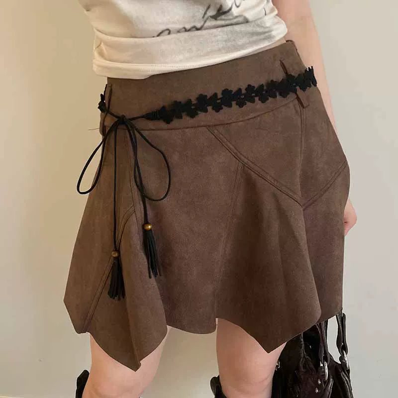 Bohemian retro ethnic style waist chain women's Korean version new with skirt high-end belt accessories white waist rope
