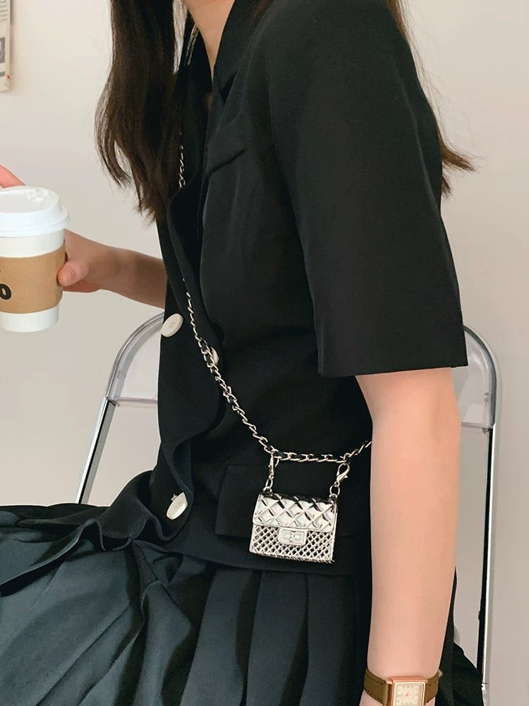 Xiaochane waist chain women's crossbody metal chain waist bag decorative belt dress suit strap accessory summer