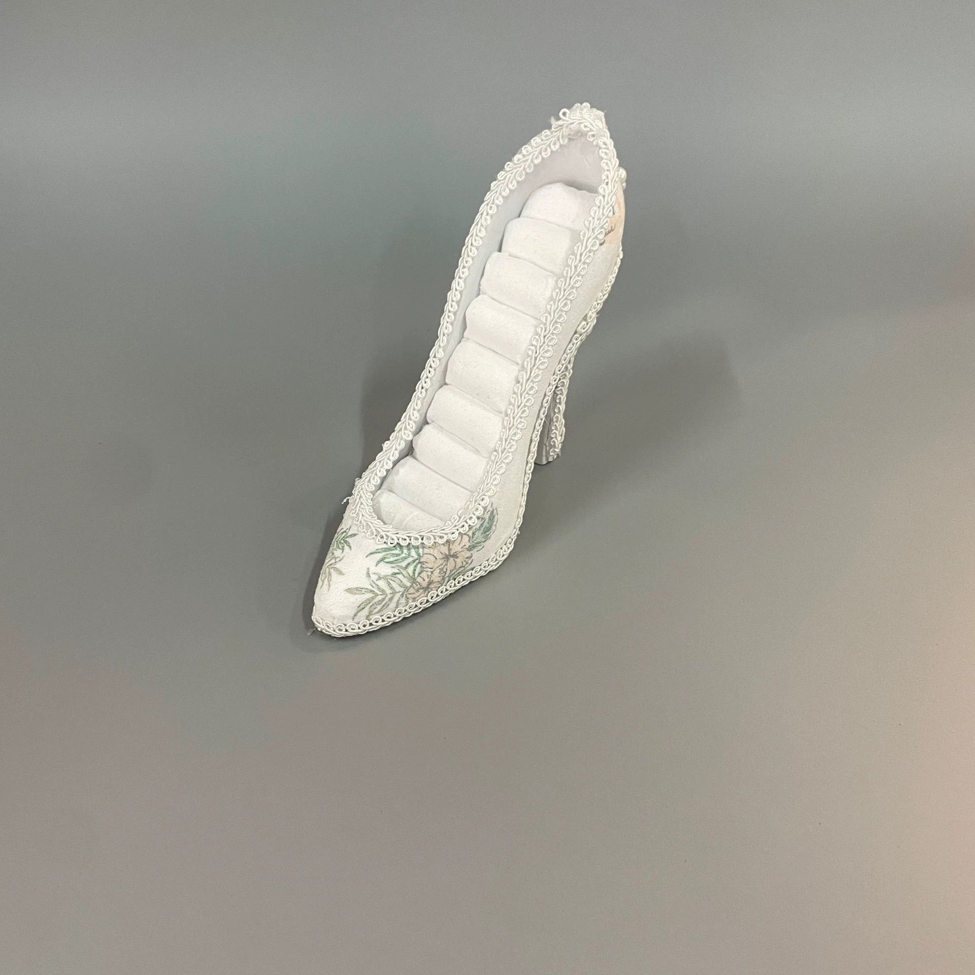 Floral White High Heel Jewelry Tray