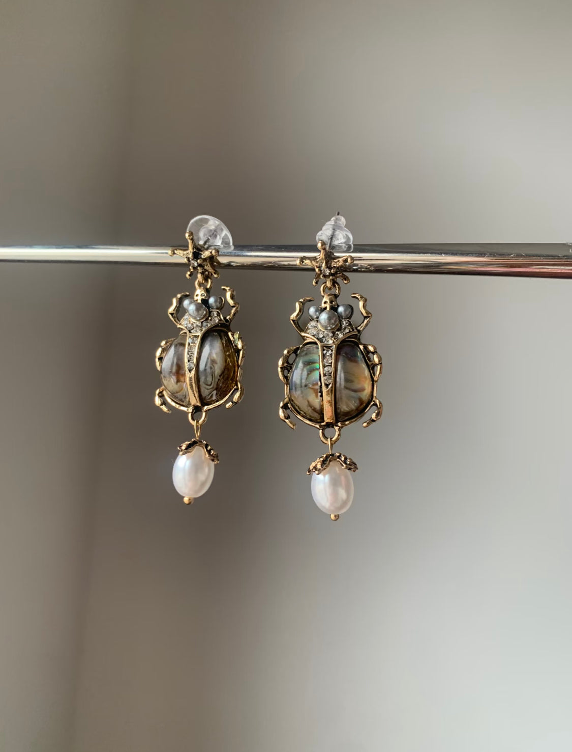 scarab beetle earrings