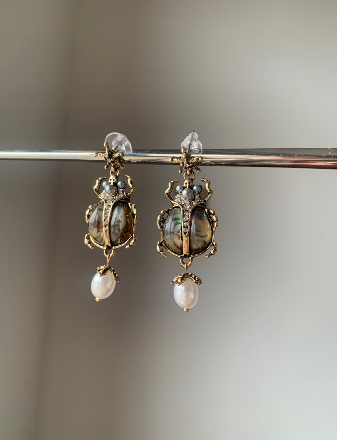 scarab beetle earrings