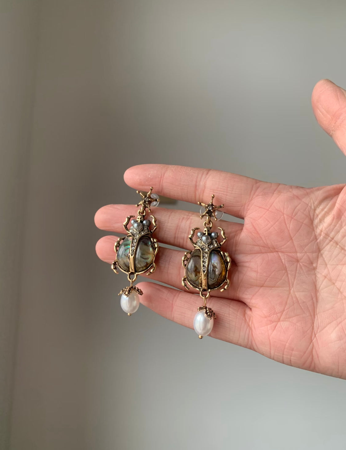 scarab beetle earrings