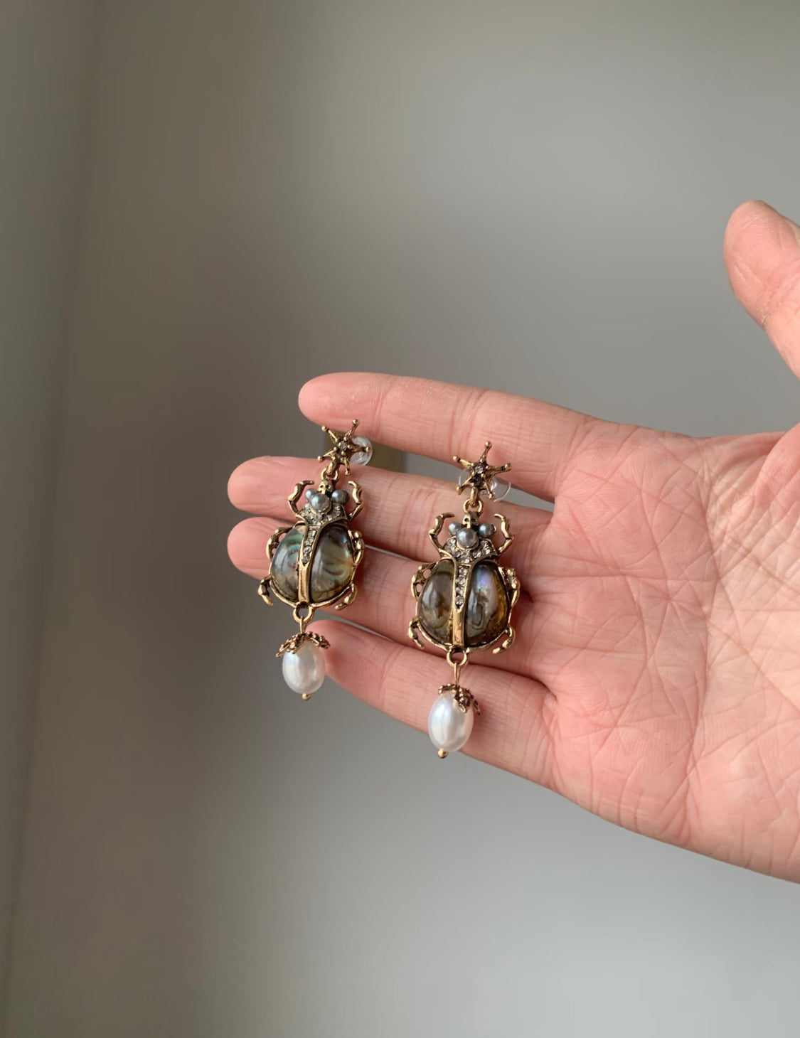 scarab beetle earrings