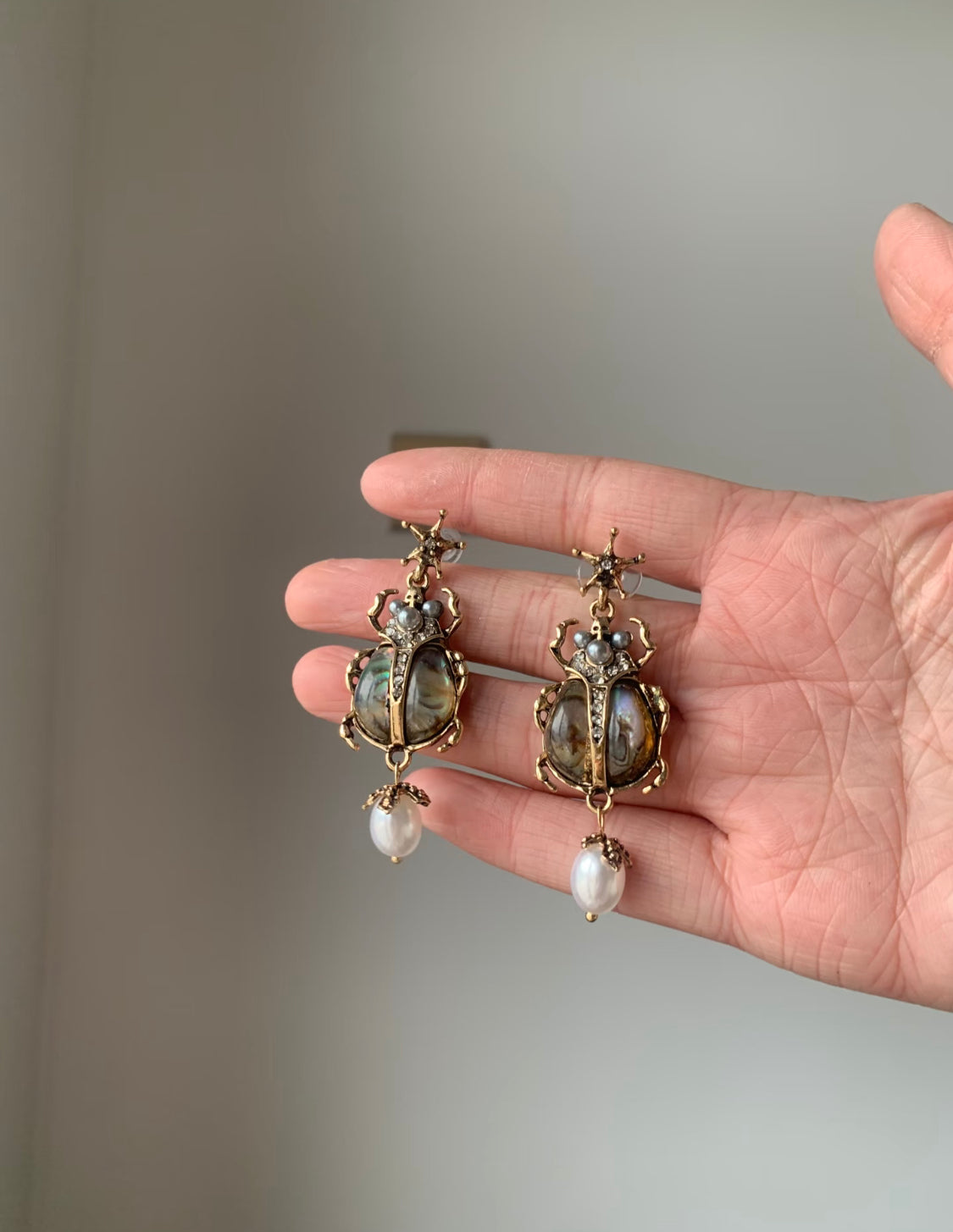 scarab beetle earrings