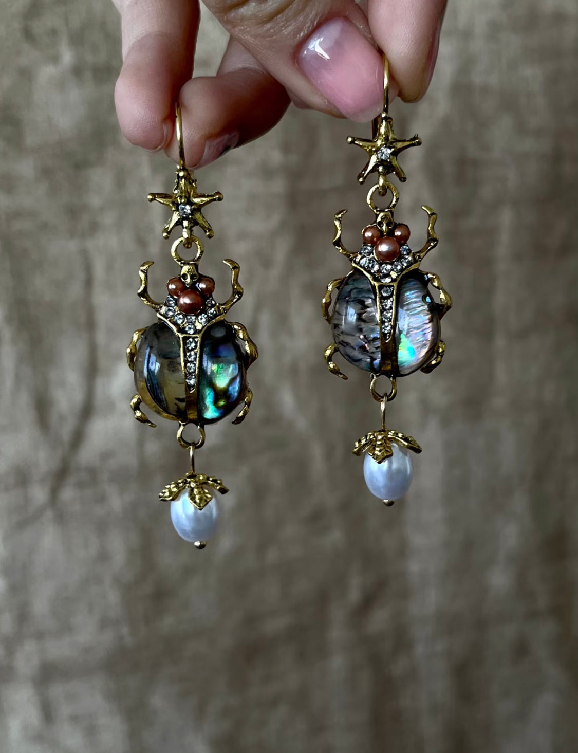 scarab beetle earrings