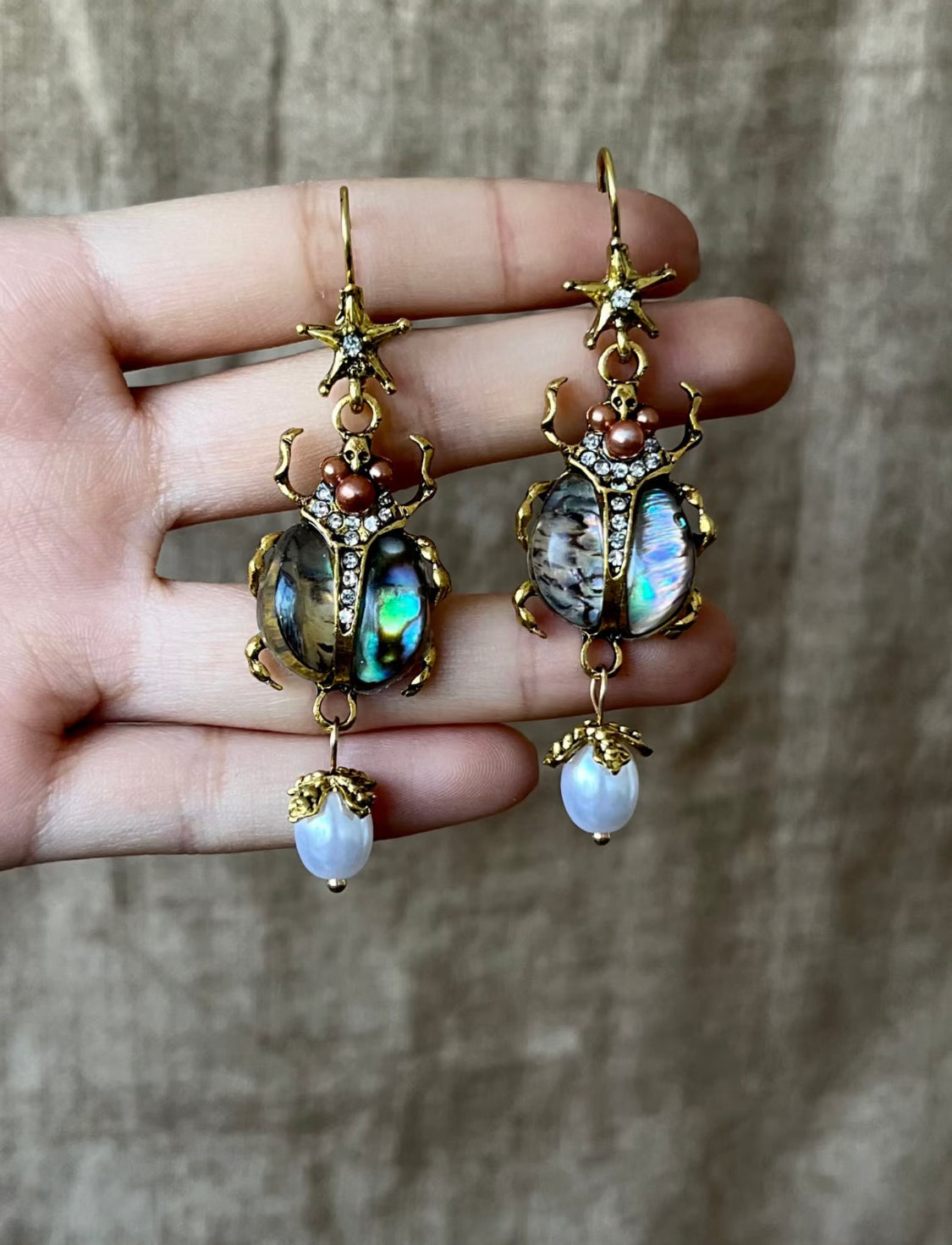 scarab beetle earrings