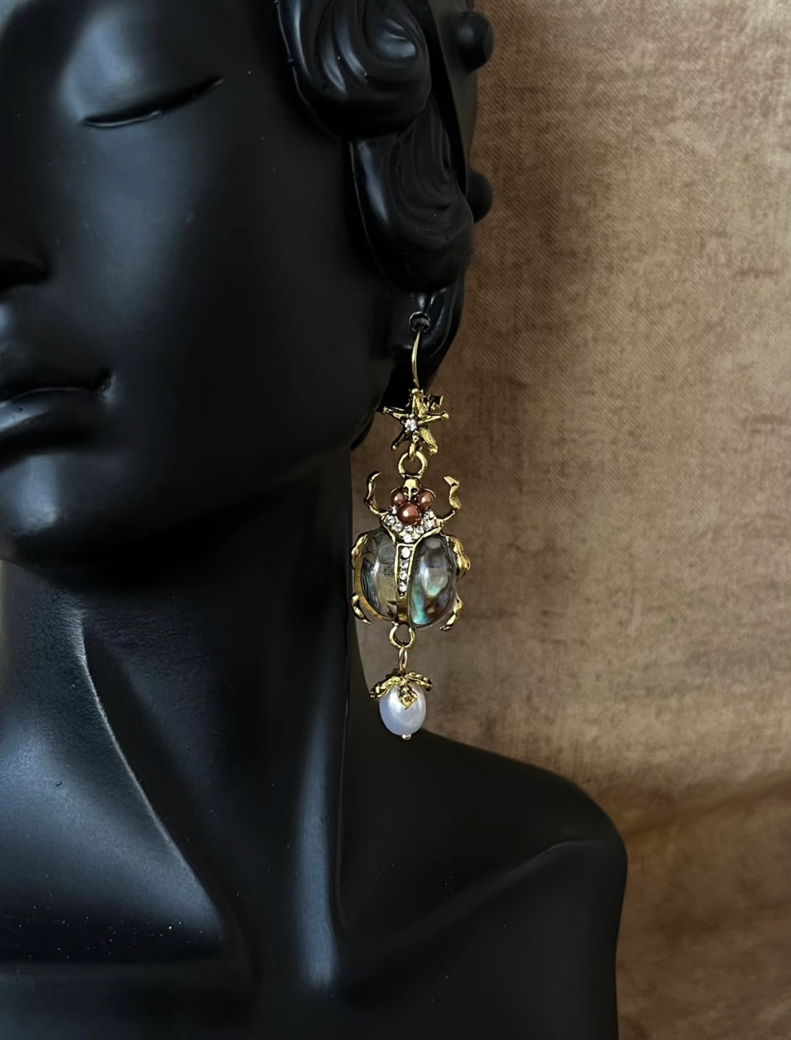 scarab beetle earrings