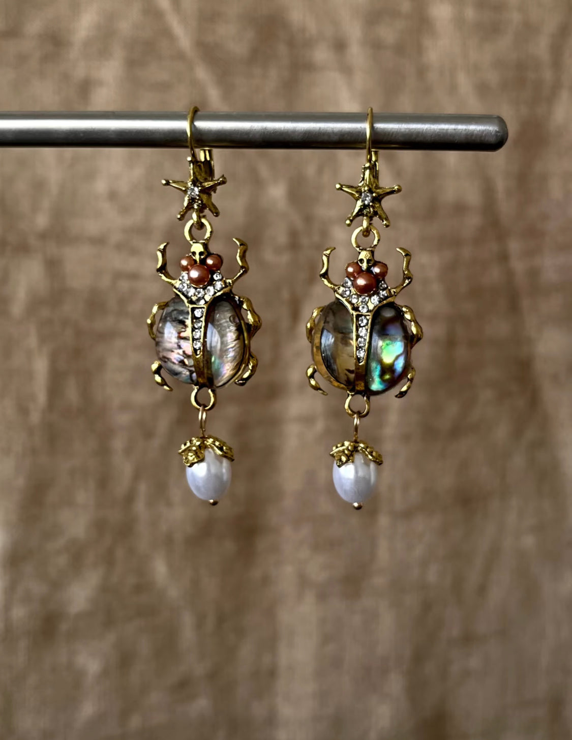 scarab beetle earrings