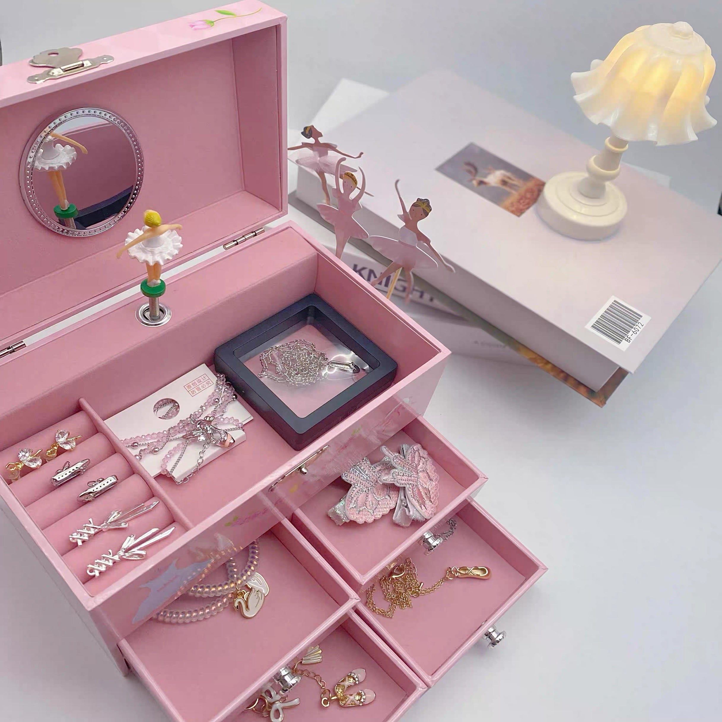 Pink Swan Princess Jewelry Chest
