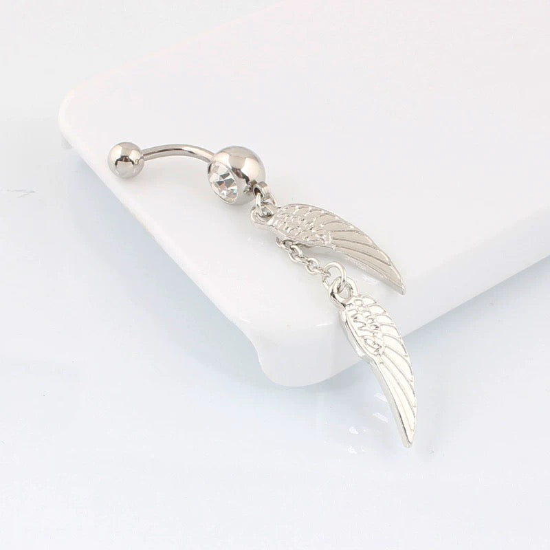 Crystal Wing Navel Ring