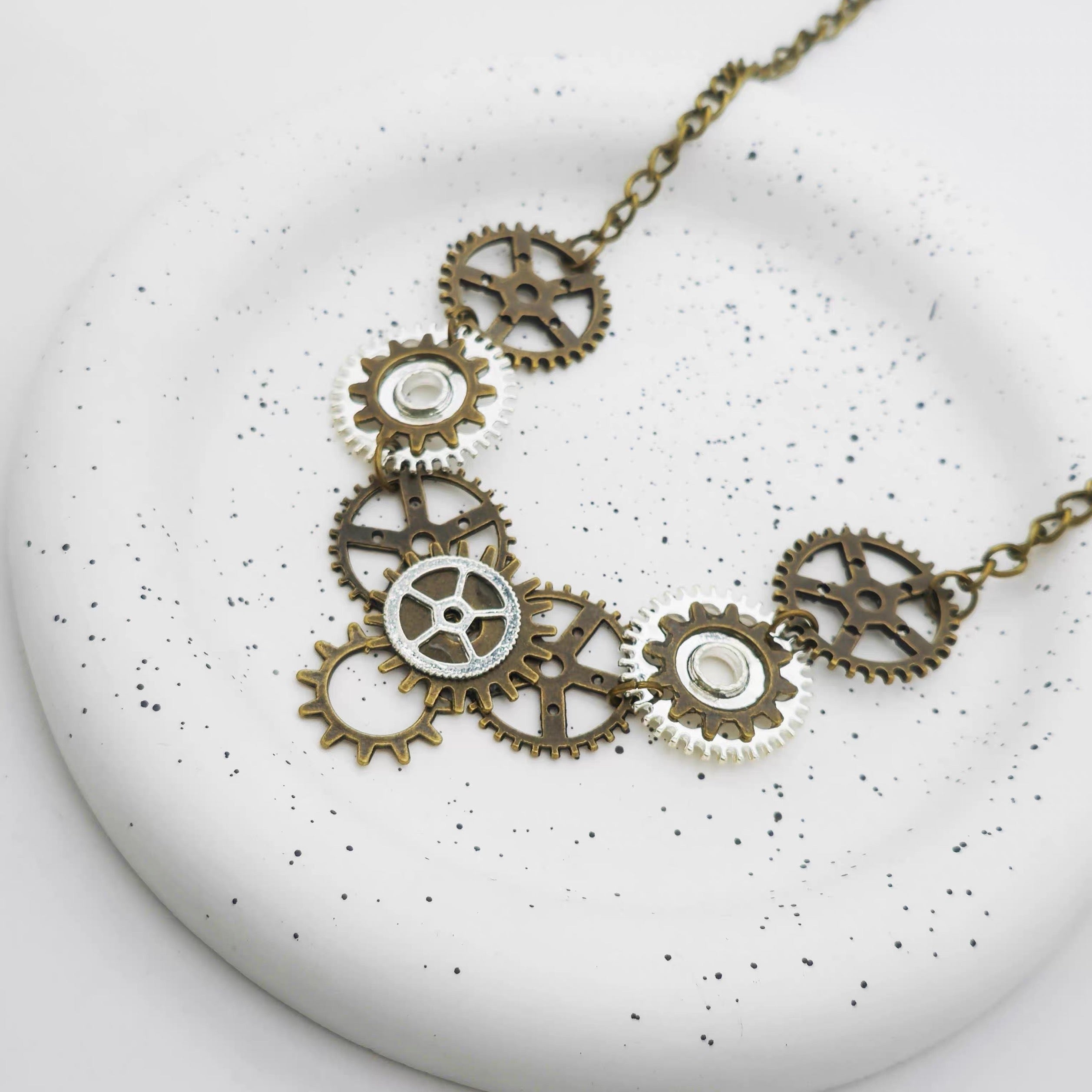 Bronze Steampunk Gear Necklace