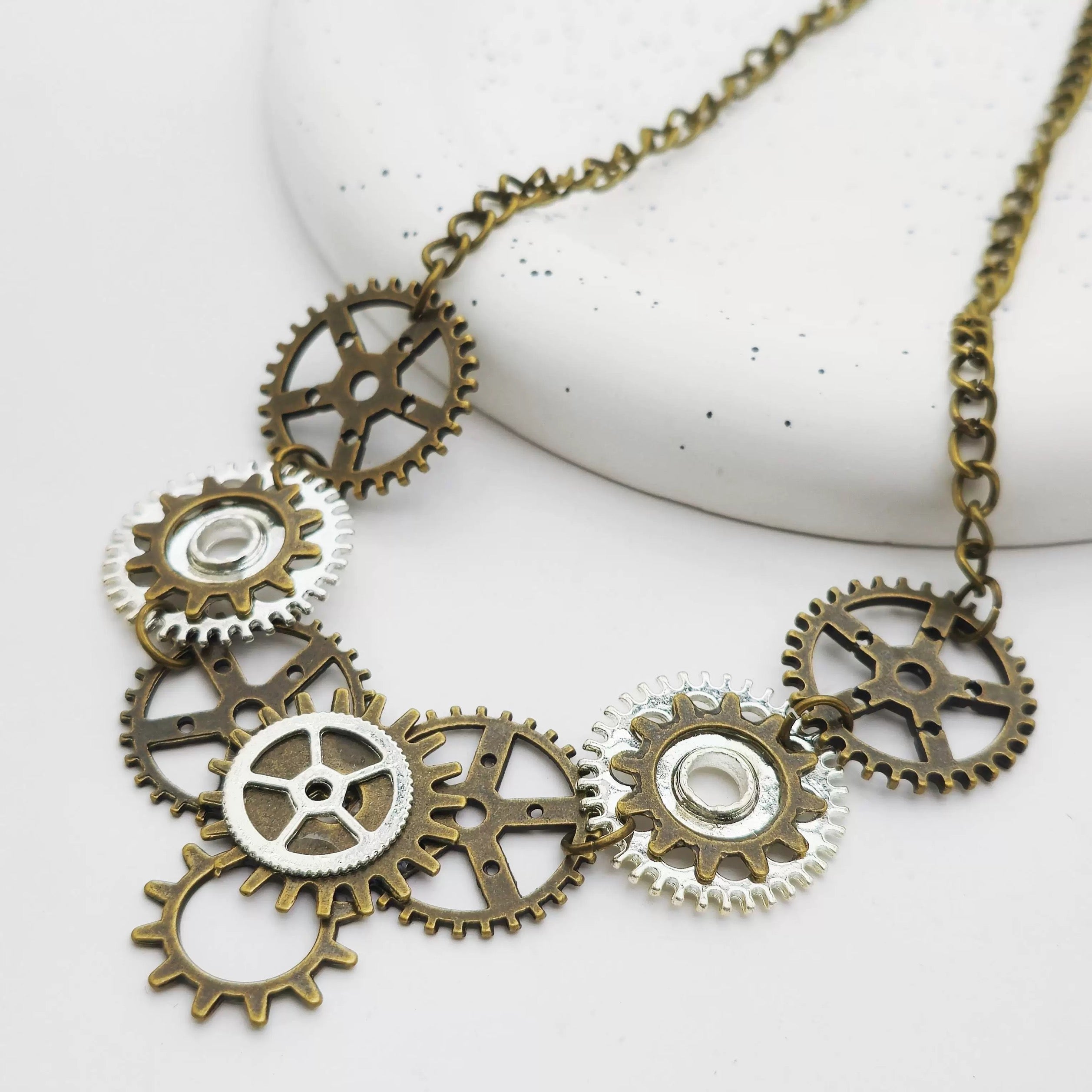 Bronze Steampunk Gear Necklace