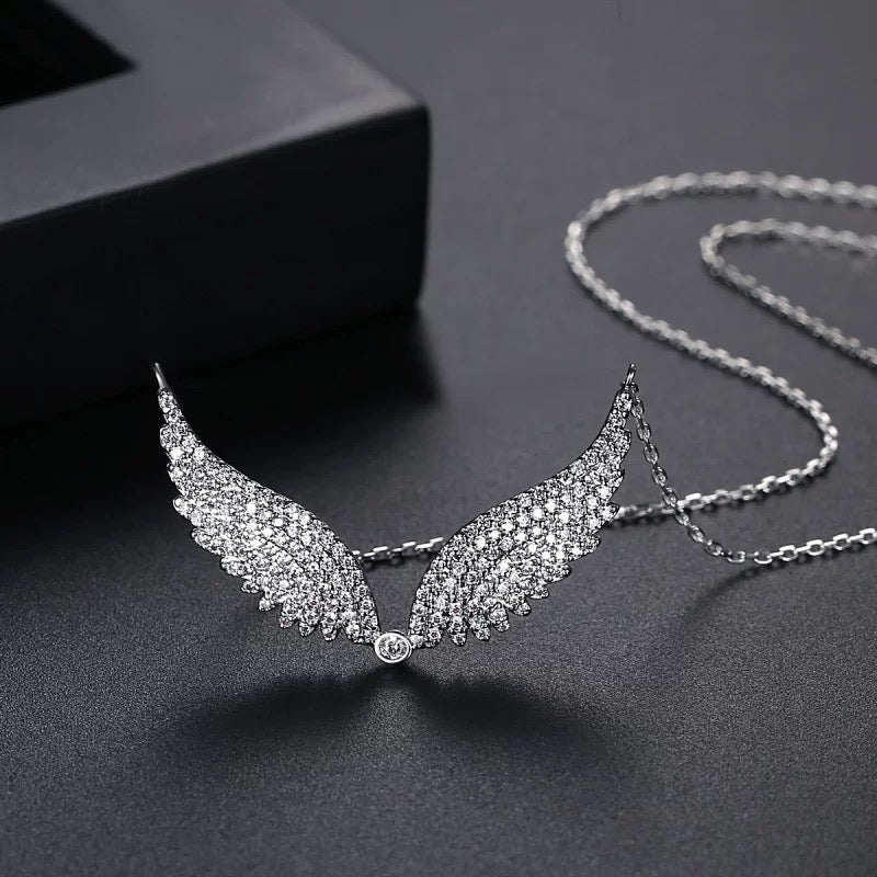 Guardian Angel Crystal Wing Pendant