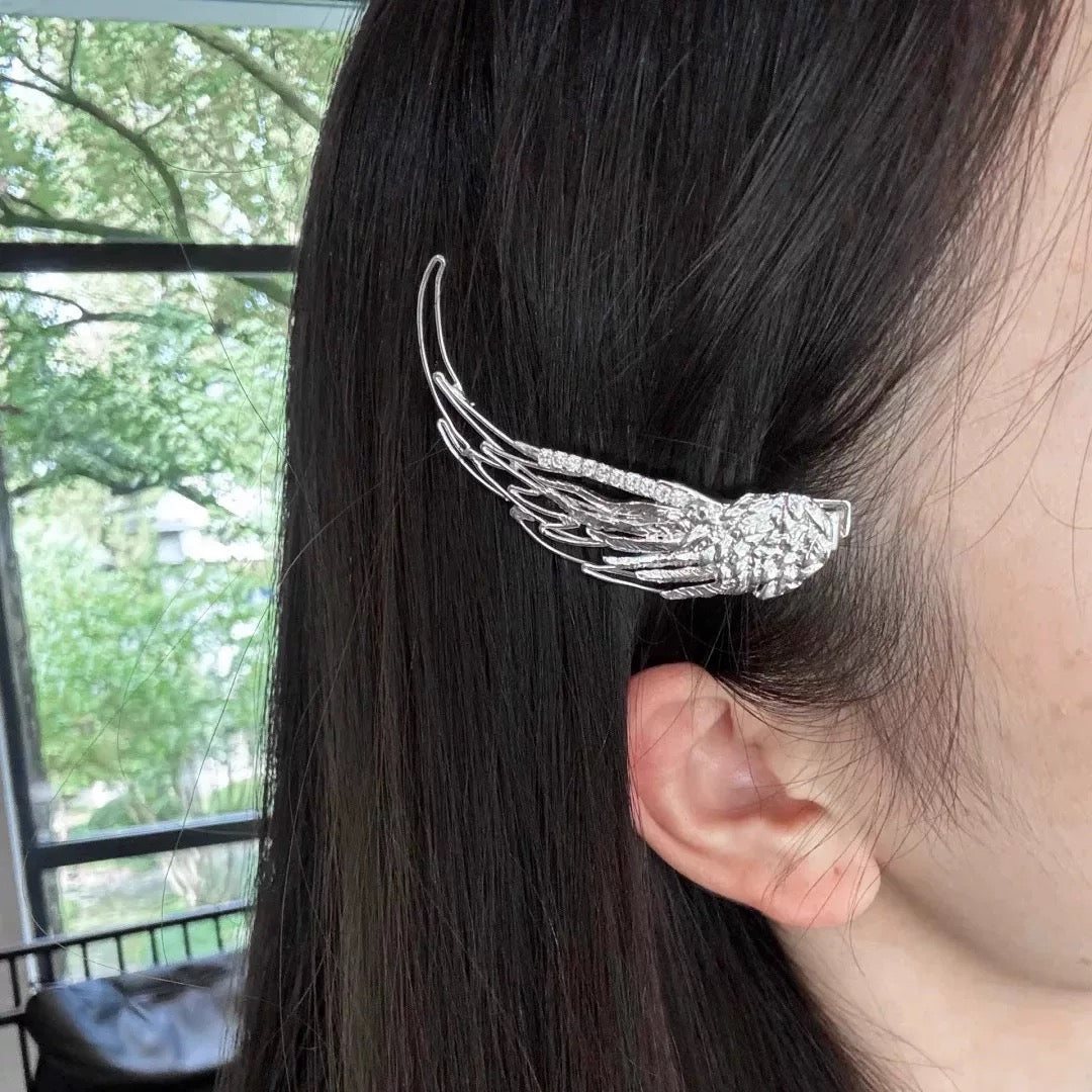 Silver Angel Wing Hair Clip