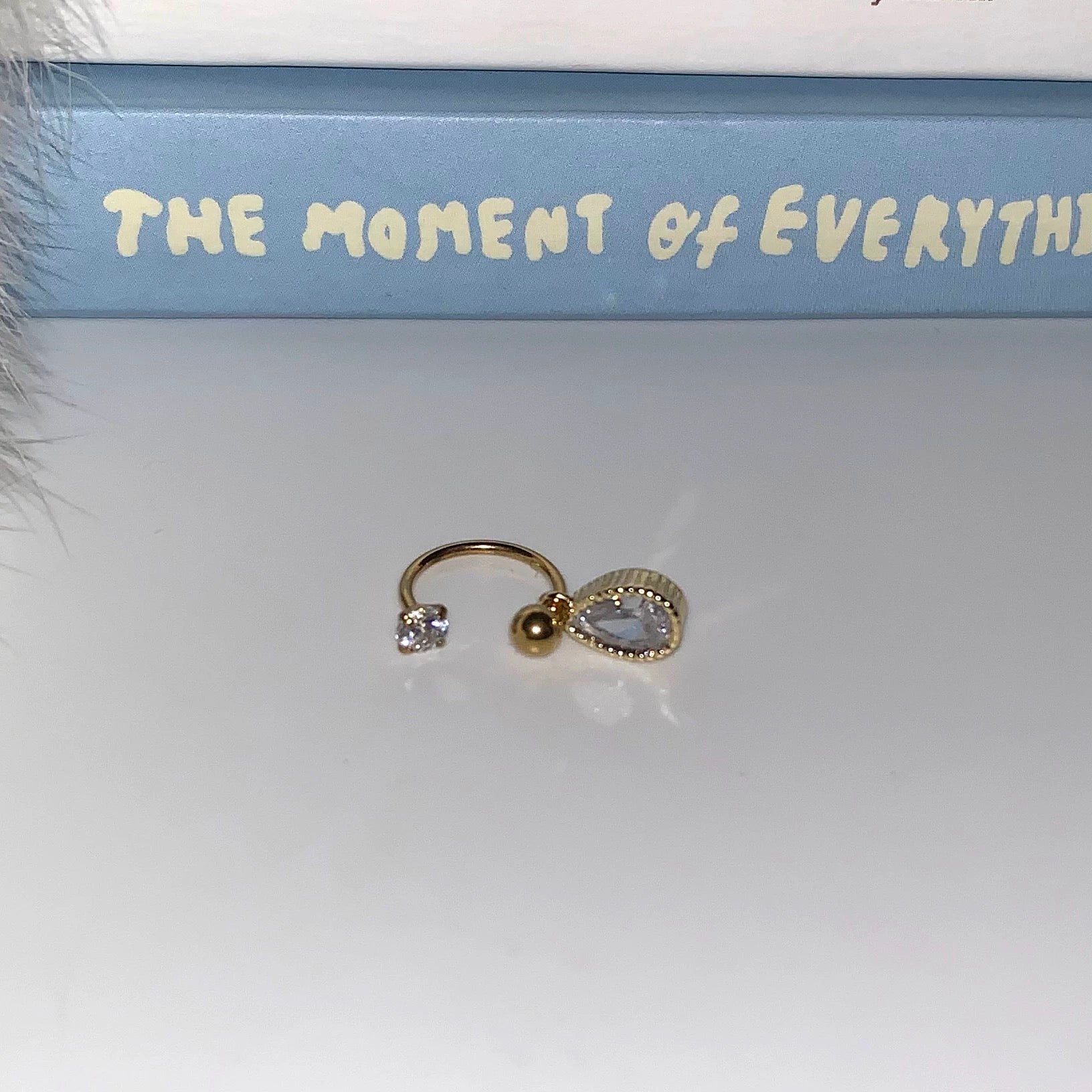 Gold North Star Crystal Earring
