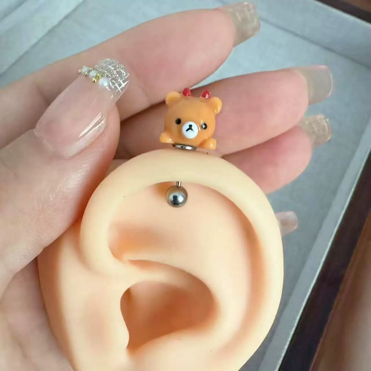 Korilakkuma Vertical Helix Earrings