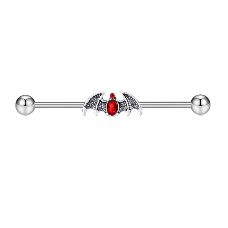 Gothic Vampire Bat Industrial Barbell