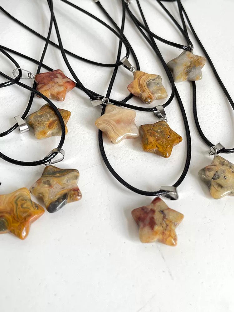 Dalmatian Jasper Star  Gemstone Necklace