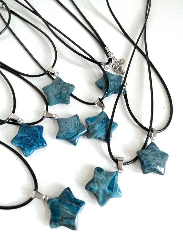 Blue Sodalite Star Gemstone Necklace