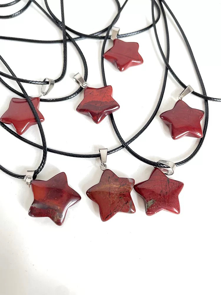 Red Jasper Star Gemstone Necklace