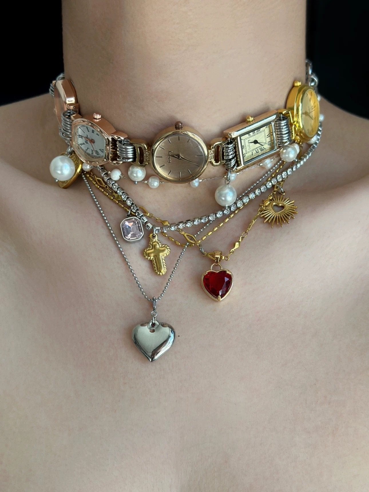 Nordic Monochrome Crux Necklace