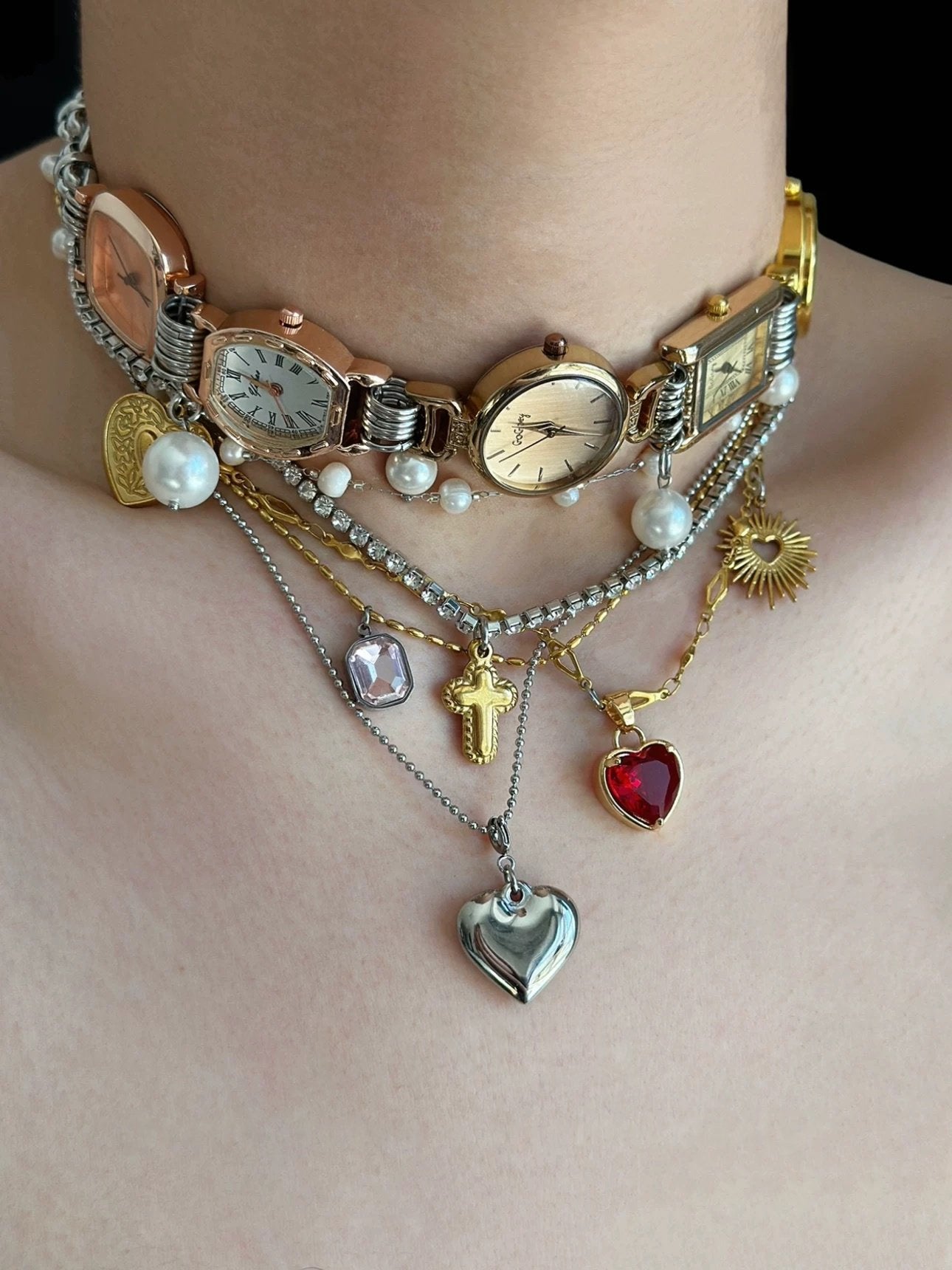 Nordic Monochrome Crux Necklace