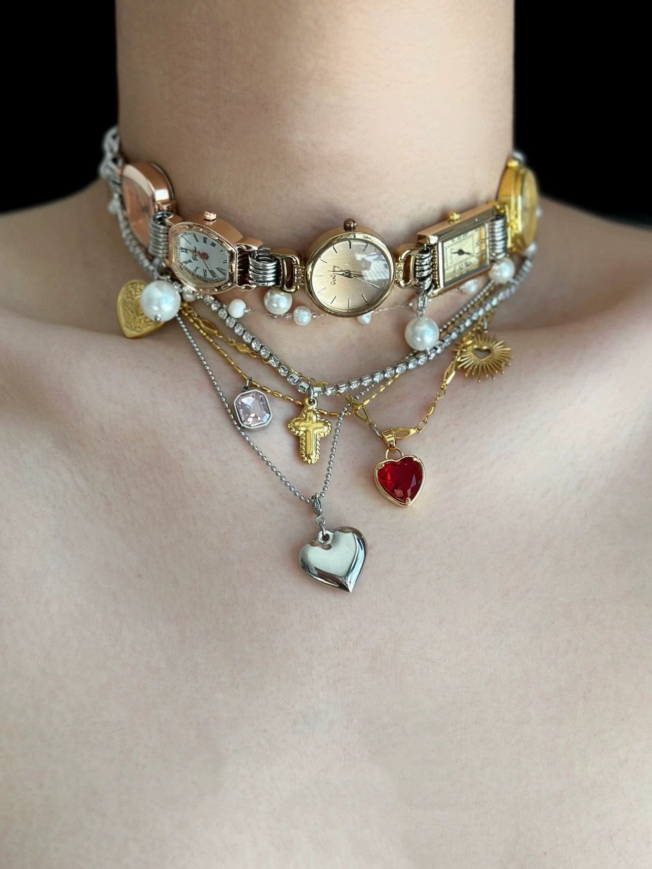 Nordic Monochrome Crux Necklace